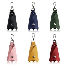 Windbreaker Shape Leather Keychain Mini Card Bag Women Men Key Holder Organizer