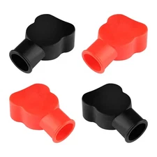 4pcs Battery Terminal Coversinsulating Pvc Battery Terminal Protectorblackred M