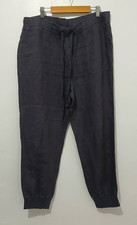Caslon womens medium 100 linen jogger essential cargo pants gray elastic waist