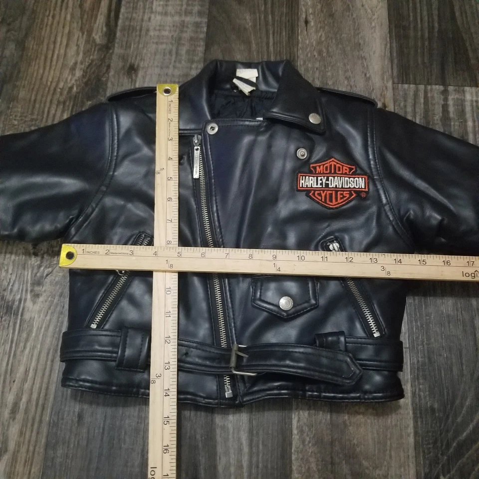 Vintage Harley Davidson Kids Size 4t jacket Born To Ride Zip Up (Flaws) - Image 2 of 4