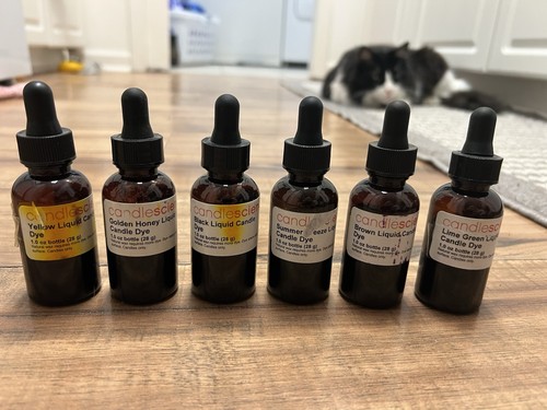 CandleScience Liquid Candle Dye Lot – 6 x 1 oz Bottles – Partial Fill
