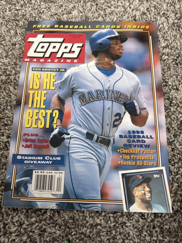 Topps Magazine Winter 1992 Issue #9 Ken Griffey Jr. w/Cards Inside  