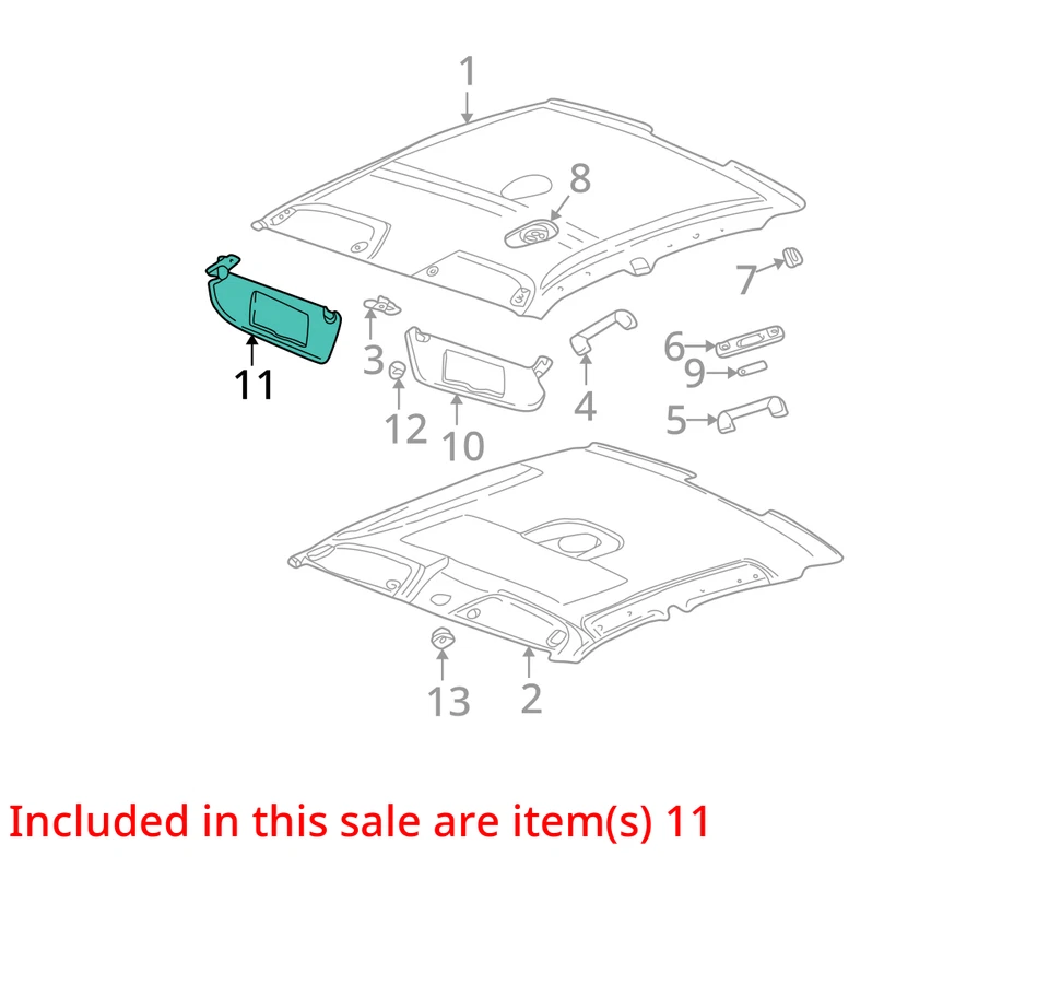 SE ADAPTA A 2000 SATURN LS1 LS2 PARASOL ASM *GRIS OPEL 90440497 - NUEVO OEM 90440497 Foto 2 de 3