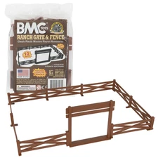 BMC Marx Recast Brown Western Ranch Fence Gate Plastic Gateway Playset Accessory