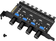 4 Knob Cooling Fan Speed Controller PC 8 Channels Fan Hub for CPU Case HDD VGA P