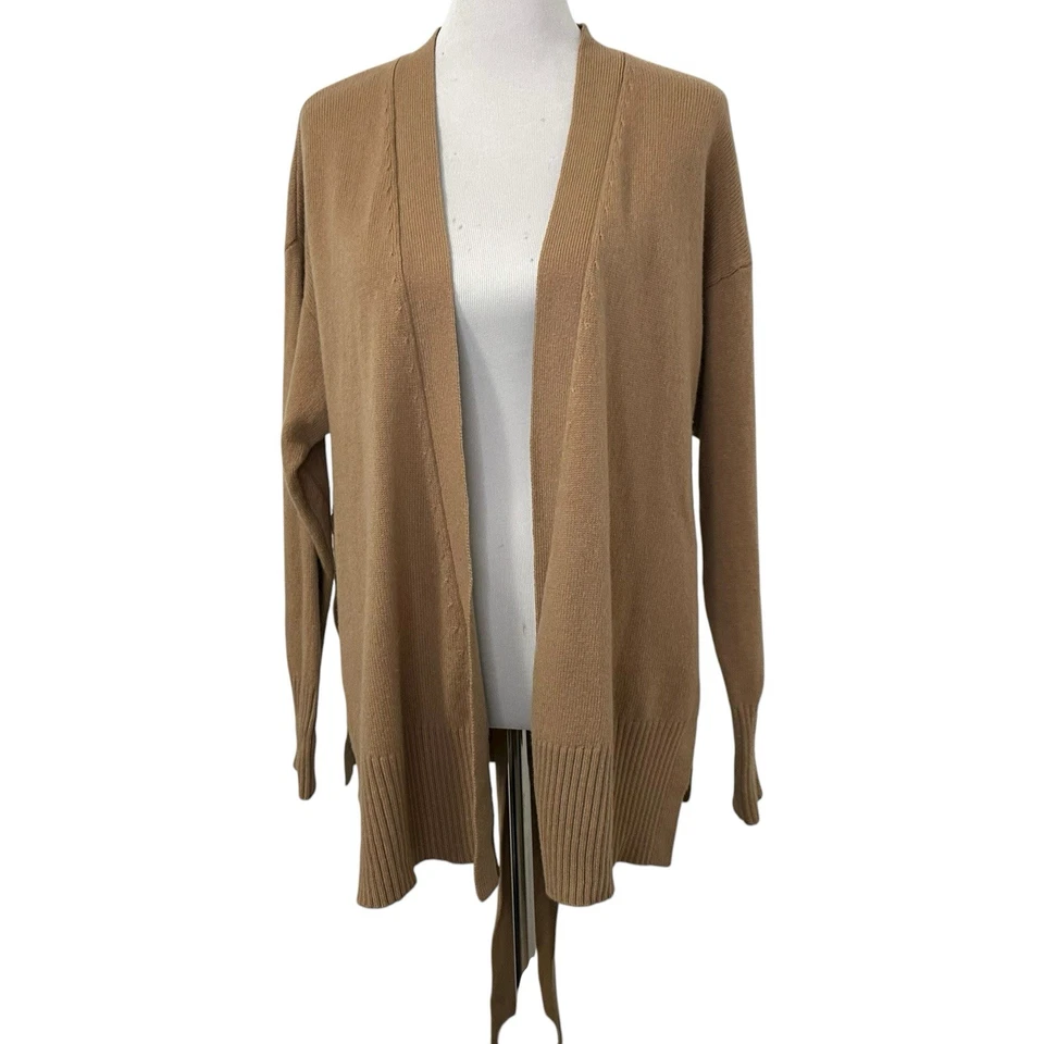 Cárdigan envolvente Sandro para mujer de lana de cachemir Elina talla 3 beige con cinturón de lujo Foto 3 de 4