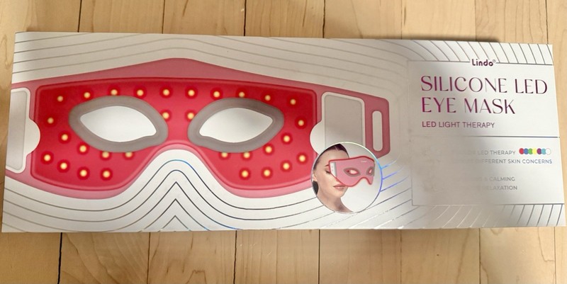 Lindo Silicone LED Eye Mask Light Therapy Red Adjustable Portable Eyes Face