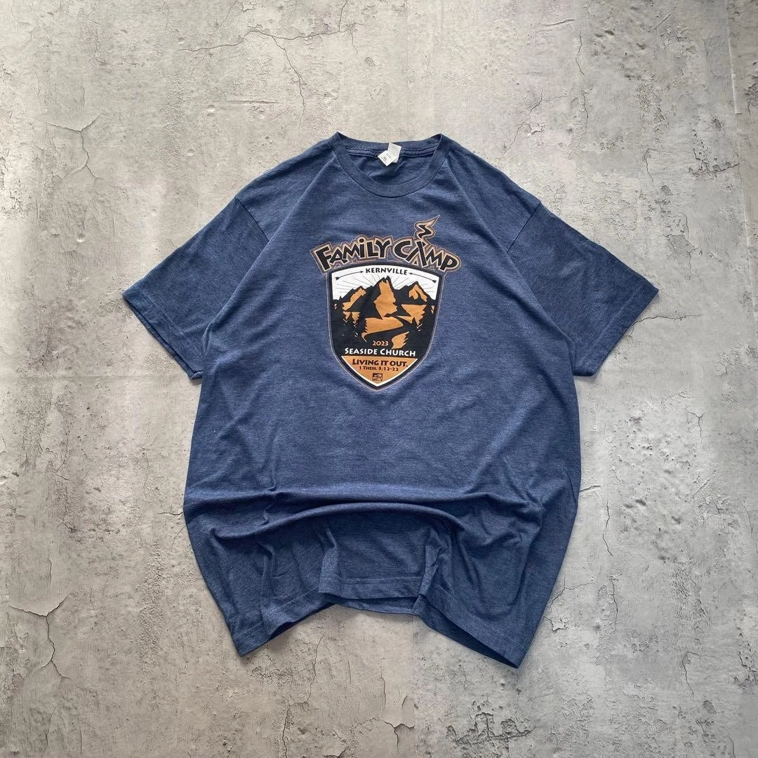 Camping Nature American Import Print T-shirt Short Sleee XL Size