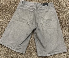 VTG Y2K Decibel Baggy Wide Leg Jean Shorts Jorts Skater Emo Grunge Sz 38x13