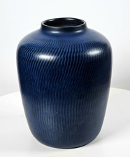 RARE LARGE COBALT STRIATED POTTERY VASE FOR N...