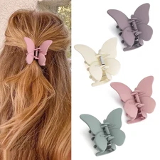 Butterfly Hair Accessories - 2.7" Claw Clips for Women, Matte Medium Hair Clips