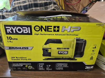 #ad RYOBIONE HP 18V 1 4 hp Cordless Battery Powered Transfer Pump Kit $100.00