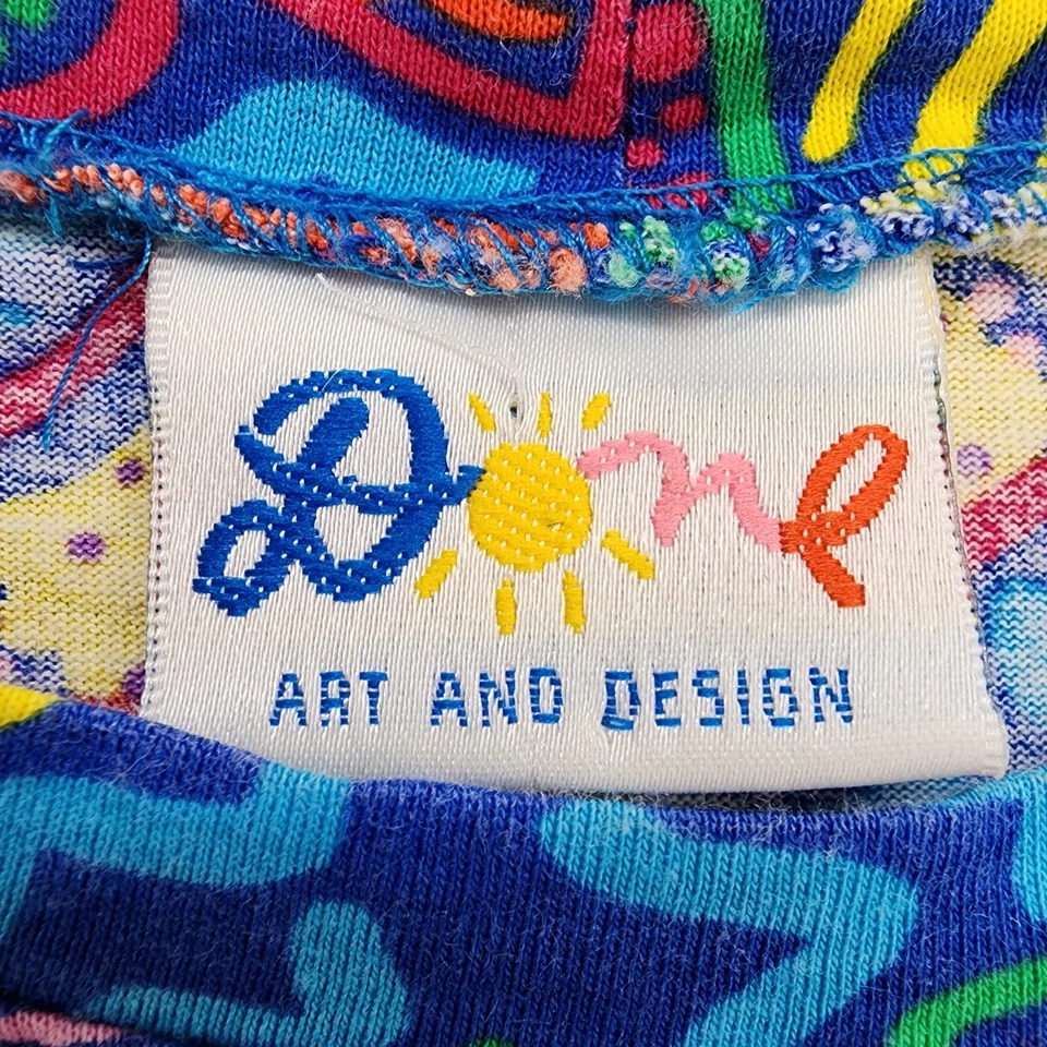 Vintage Ken Done Tee Womens M Blue All Over Fish Print T-Shirt Australia Pop Art - Image 3 of 4