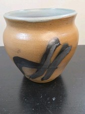 Vintage Signed Studio Art Pottery Vase 6" Hand Painted