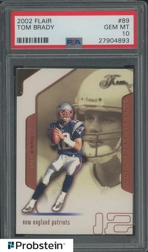 2002 Flair #89 Tom Brady New England Patriots PSA 10 GEM MINT