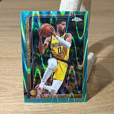 2025-26 Topps Chrome Update Tyrese Haliburton Aqua RayWave /199