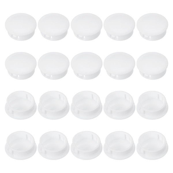 "30 Mm/1-3/16\" Kunststoff-Lochstopfen, 20Er-Pack Flush-Typ Runde Stecker, Weiß"-image