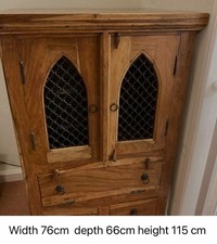 Large Solid Sheesham Wood Cabinet – Indian Handcrafted Storage Unit Rustic