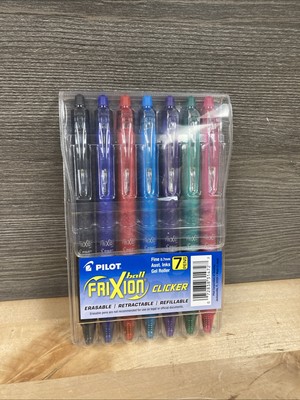 PILOT Frixion Clicker Erasable, Gel Ink Pens, Fine Point 7-Pack Pouch (31472)