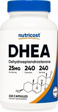 Nutricost DHEA 25Mg, 240 Cápsulas - Sin Gluten, Sin Soja, Sin OGM, Suplemento
