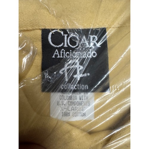 Cigar Aficionado Collection Western Button Up Pale Yellow Shirt Short Sleeve XL - Picture 3 of 3