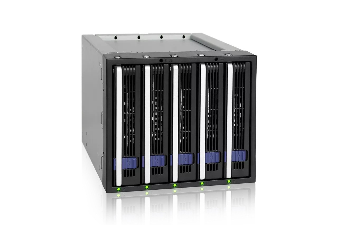 ICY DOCK MB155SP-B 5 Bay 3.5"" SATA SAS Hard Drive HDD Mobile Rack