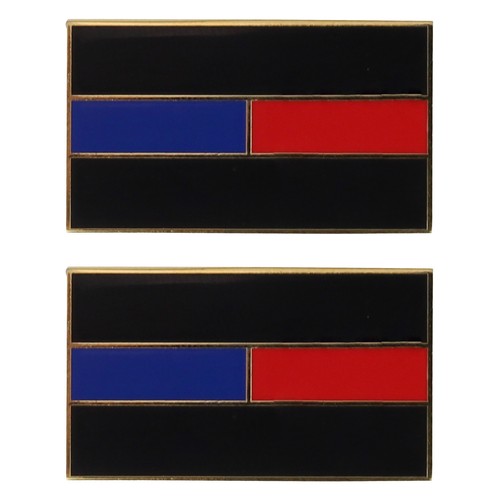 Metallic Thin Blue Thin Red Dual Line Badge Lapel Pins 2 Pack Set - FREE SHIP - Picture 2 of 3