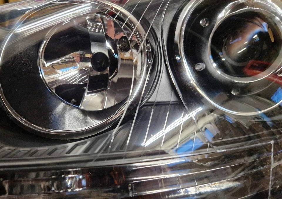 Faro de cristal transparente para VW Golf 5 V 03-09 negro aspecto xenón izquierda derecha H7 - Imagen 3 de 4