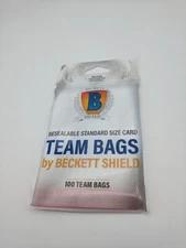 Pack of 100 Beckett Shield Resealable Standard Size Trading Card Team Set Bags