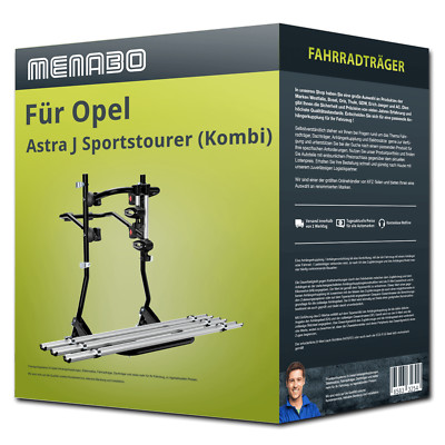 Menabo Fahrradträger Cobra Plus schwarz/silber für Opel Astra J P10 - 3 Räder FP