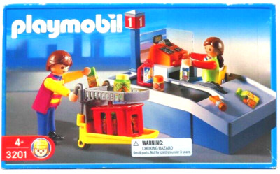 Playmobil 3201 Grocery Check Out Supermarket Till Conveyor Cart NEW SEALED