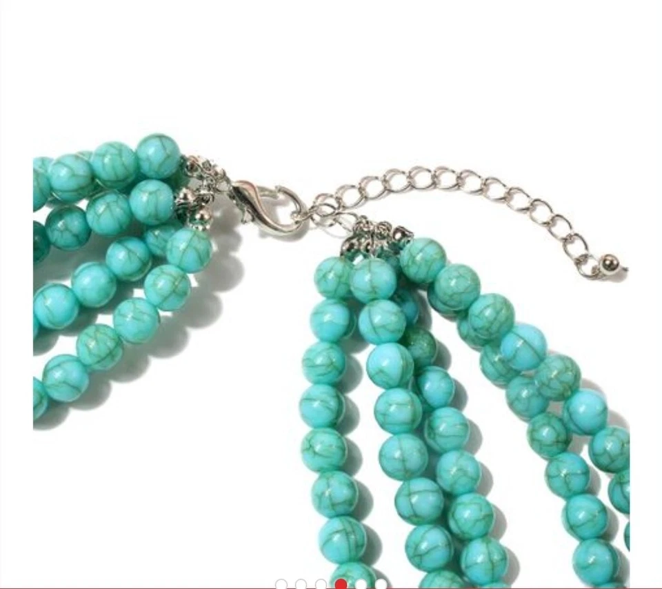 Nuevo Collar Exagerado Multicapa Cuentas Declaración Foto 3 de 4