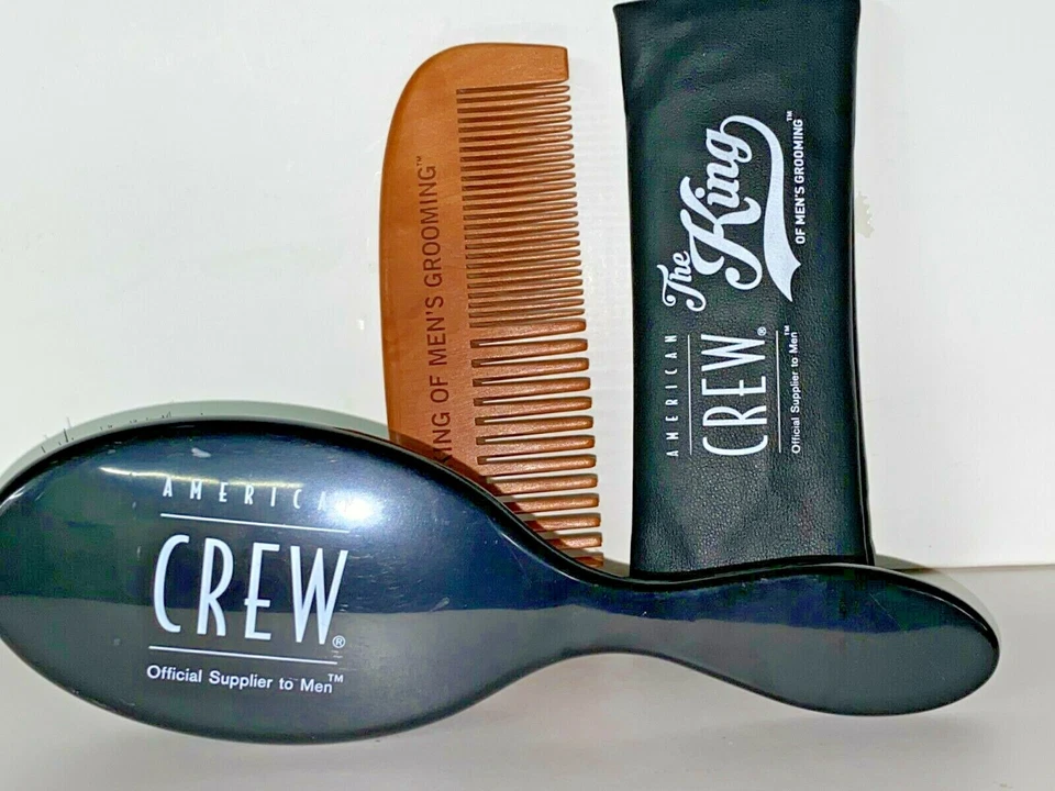Cepillo de pelo oficial para hombre American Crew, color negro 8' + peine Elvis Foto 3 de 4