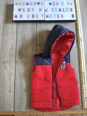 DKNY Puffer Vestm kids Size 6 Red Relaxed Lightweight 