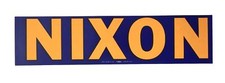 Vintage Richard Nixon Presidential Campaign Car Bumper Sticker Orange and Blue