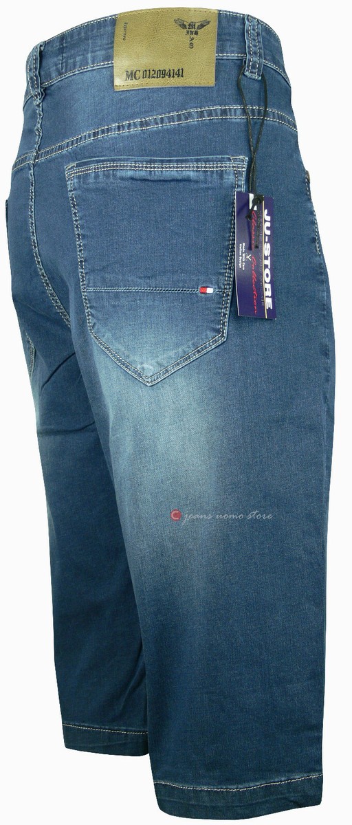 Jeans corto uomo pantalone denim washed bermuda calibrato Tg 56 58 60 62 64  66