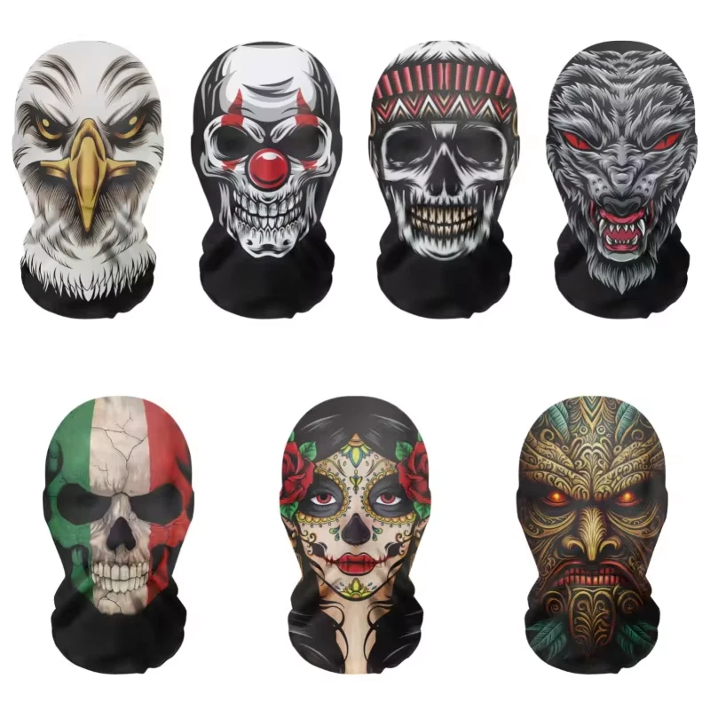 NEW Cosplay Headwear HipHop Balaclava 3D Printed Mask Elastic Mesh Full Face - Image 2 of 4