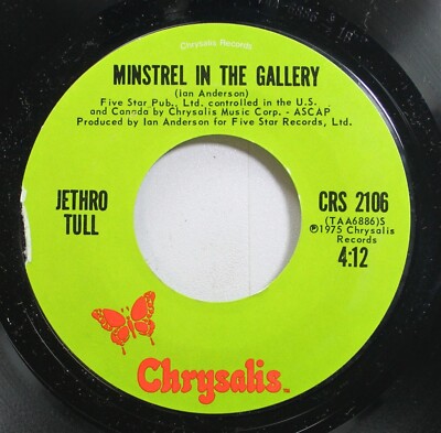 Rock 45 Jethro Tull - Minstrel In The Gallery / Summer Day Sand On Five Star Rec