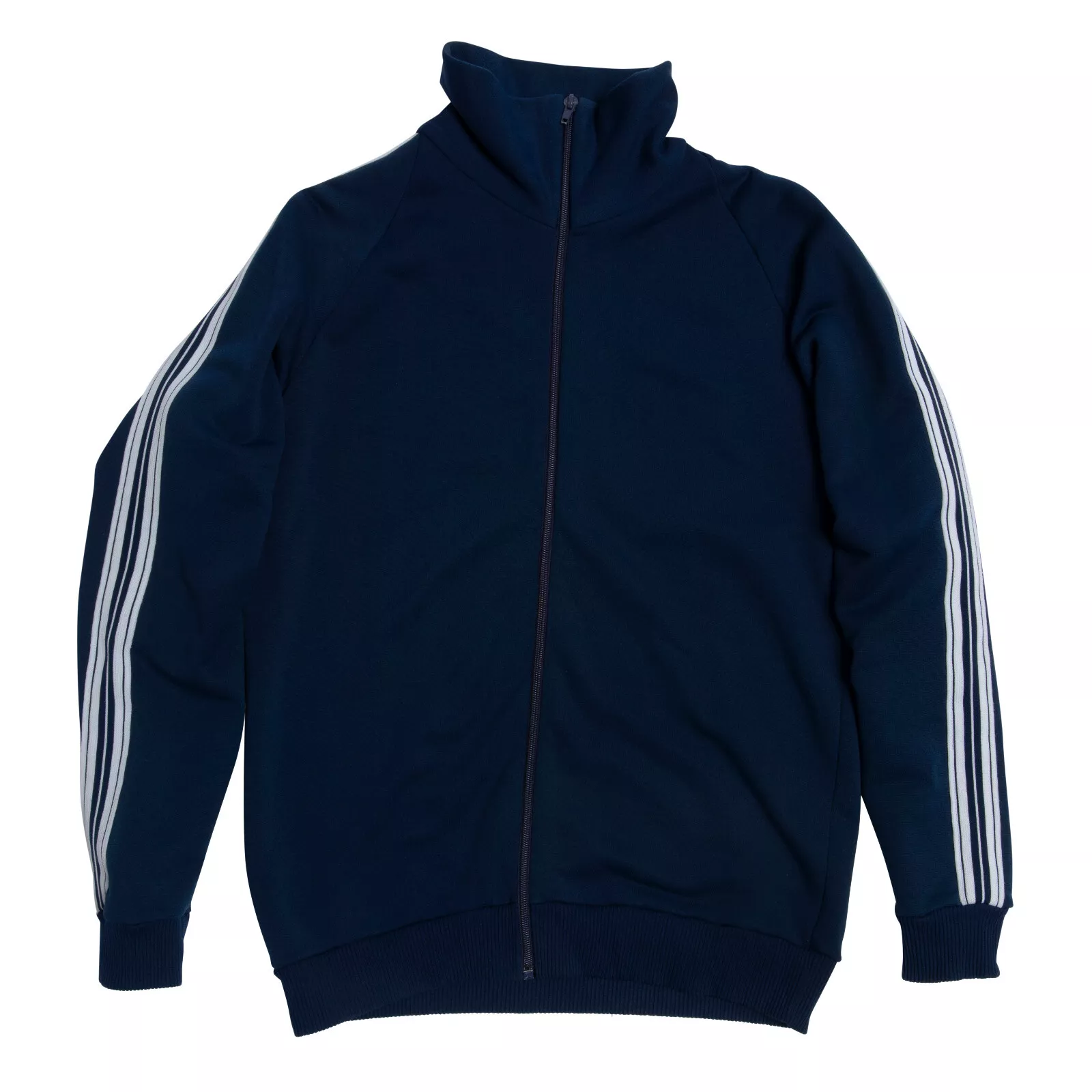 Veste de survêtement Helanca (Hollande) vintage en nylon mélangé polaire double maille rayures : M