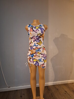 butter yellow backless dress Enchanting Light Blue Butterfly Mini Prom Dress, A-Line Backless Party main image 1