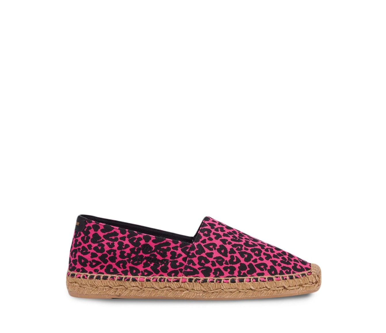 Scarpe Saint Laurent espadrillas rosa leopardato tela 38 5 nuove vendita al dettaglio $525