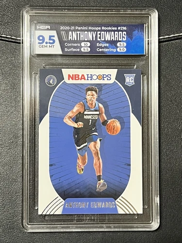 2020-21 Panini Hoops Anthony Edwards #216 RC HGA 9.5 Gem Mint Rookie Card🔥📈