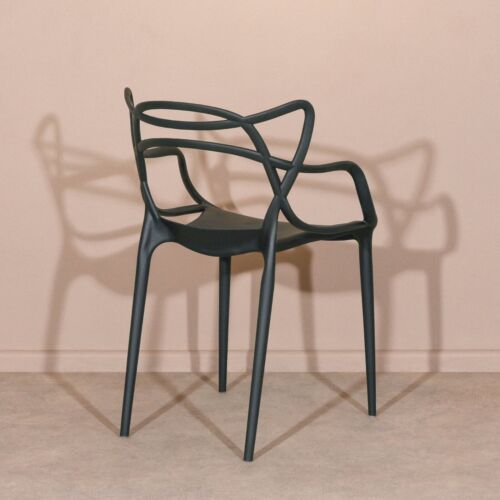 MASTERS INSPIRED MODERN BLACK STACKABLE DINING CHAIR BAR RESTAURANT - Picture 2 of 15