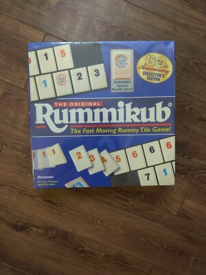 Rummikub Rummy Tile Game 60th Anniversary Collectors Edition Metallic Jokers New
