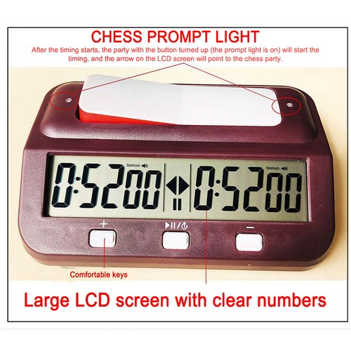 Board Game Stopwatch Multifunctional Digital Chess Clock for Family Personal Use - Picture 8 of 10