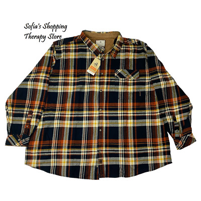 Legendary Whitetails Men's 4XT Buck Camp Flannel Long Sleeve Plaid Shirt BLUE