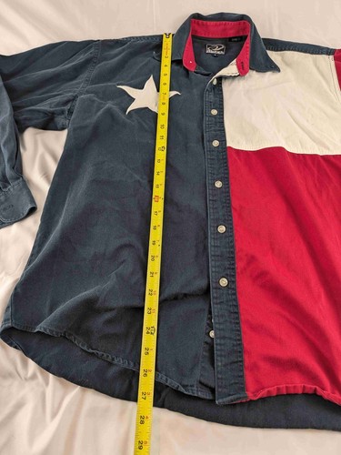 Roper Mens Red White Blue Texas Flag Long Sleeve Rodeo Western Shirt Size Medium - Picture 8 of 10