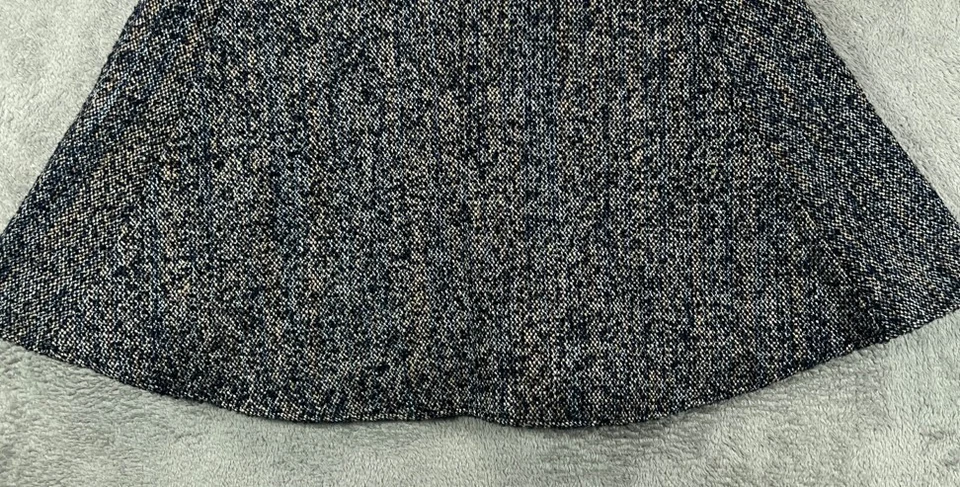 Falda Ann Taylor Mujer 4 Tweed Falda Azul Marino Mezcla Lana Una Línea Forrada en Círculo Foto 4 de 4