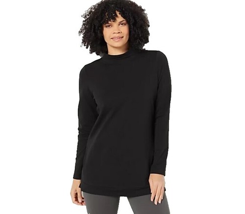 Denim & Co. Signature Jersey Tie Neck Ballet Sleeve Top Black | eBay