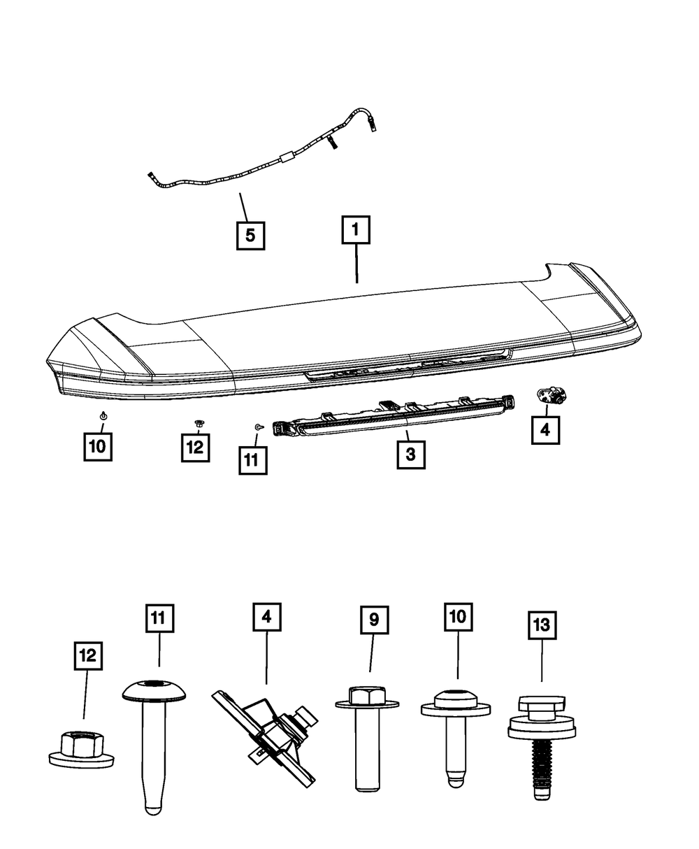 Genuine Mopar Lift-Gate Spoiler 68570770AC